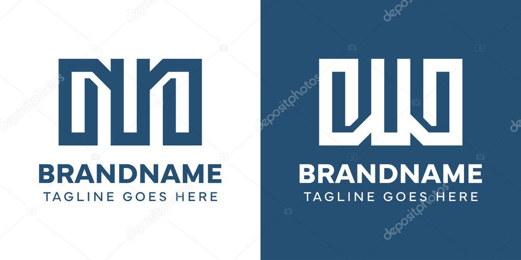 Letters MU and WU Monogram Logo, suitable for any brand with MU UM WU UW initials