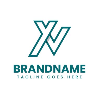 NY veya YN Monogram Logosu harfleri, New York veya YN baş harfleri olan her marka için uygundur.