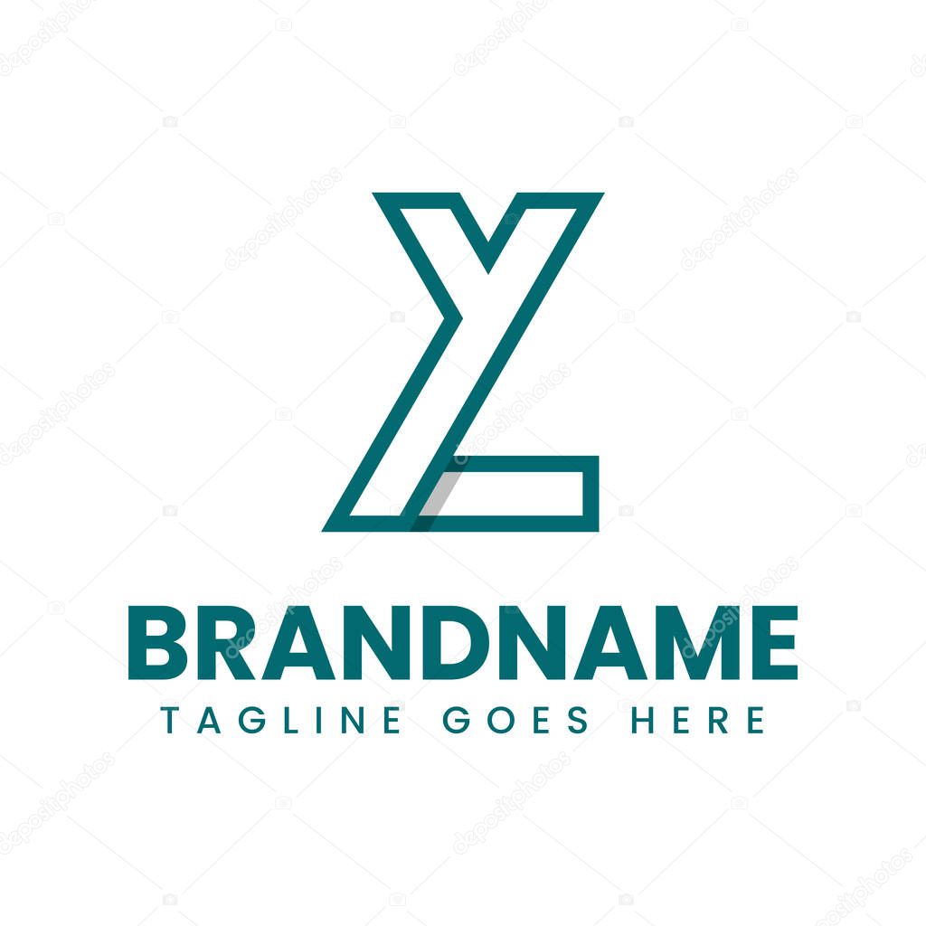 Letters YL or LY Monogram Logo, suitable for any brand with YL or LY initials