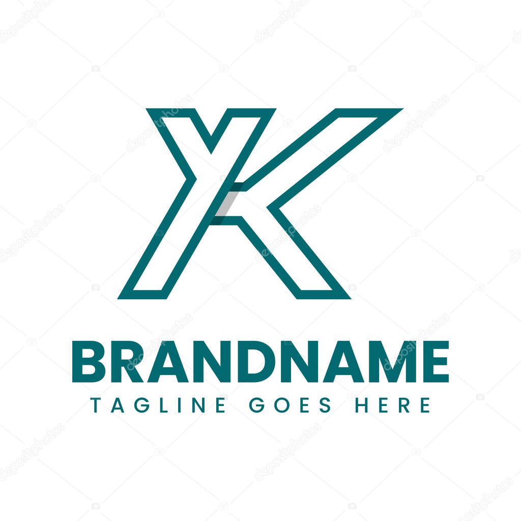 Letters YK or KY Monogram Logo, suitable for any brand with YK or KY initials