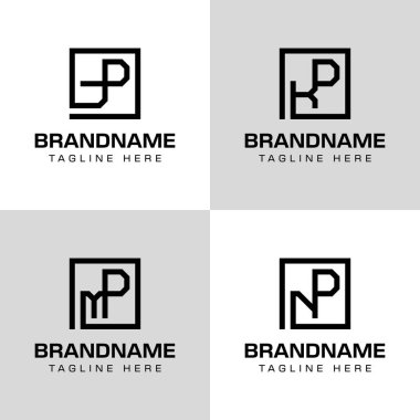 Harfler JD KD MD MD Monogram Logo Set, JD DJ KD DK MD ND baş harfleri ile iş için