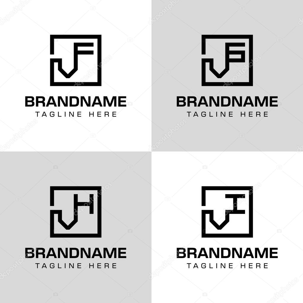 Letters VF VG VH VI Monogram Logo Set, for business with VF FV VG GV VH HV VI IV initials