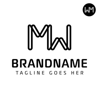 MW ve WM Monogram Logosu harfleri, MW ve WM harfleri ile iş yapmak için.
