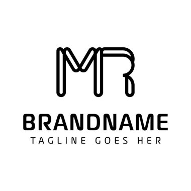 Harfler MR Monogram Logosu, MR ve RM harfleriyle iş yapmak için.