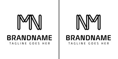 MN ve NM Monogram Logosu harfleri, MN ve NM harfleriyle iş yapmak için.