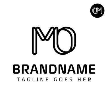 MO ve OM harfleriyle iş yapmak için MO Monogram Logosu