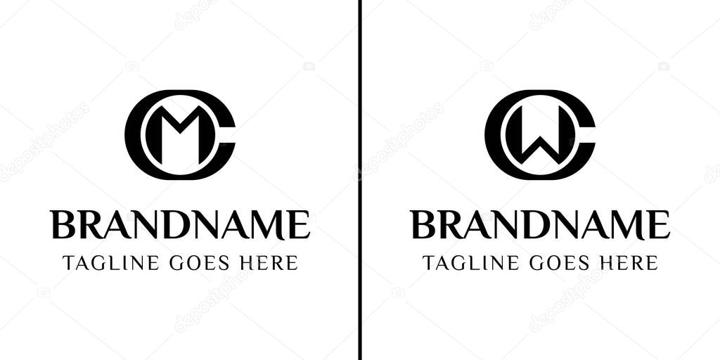 Letters CM and CW Monogram Logo, for any business or identity with CM mC CW WC initials