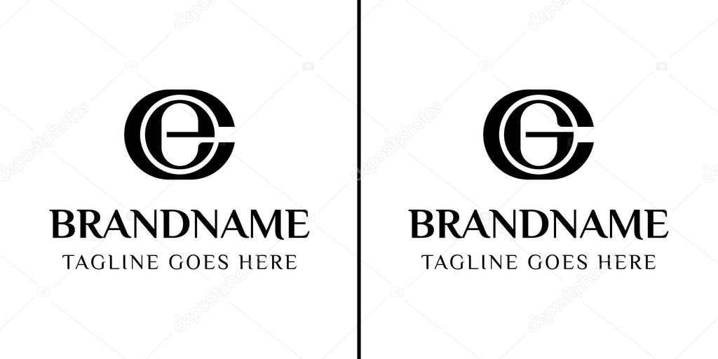 Letters CE and CG Monogram Logo, for any business or identity with CE EC CG GC initials