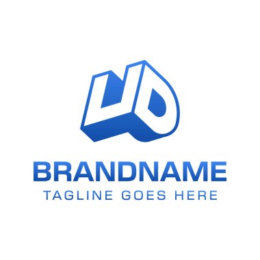 Harfler UD 3D Monogram Logosu, gücü, dinamizmi ve teknolojiyi simgeler