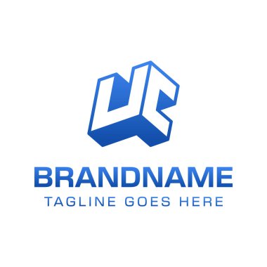Harfler UC 3D Monogram Logosu, gücü, dinamizmi ve teknolojiyi simgeler