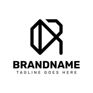 Lüks markalar, lüks mücevher şirketleri ya da premium hizmetler için R harfi elmas logosu.