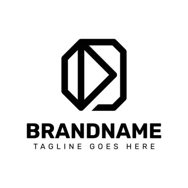 D harfi elmas logosu, lüks markalar, lüks mücevher şirketleri ya da prim hizmetleri için.