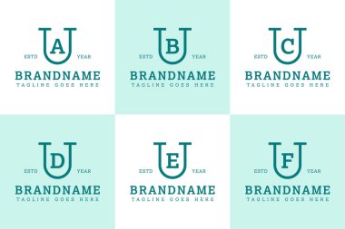 UA UB UC UD UE UF Monogram Serif Logosu, AU BU CU DU AB 'nin baş harfleri