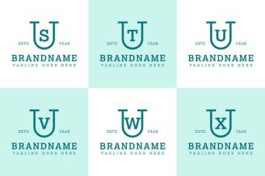 ABD UT UU UV UW UX UX Monogram Serif Logosu, SU TU UU VU WU XU baş harfleriyle iş yapmak için