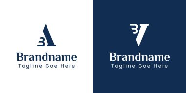 AB ve VB Monogram Logosu harfleri, AB BA VB BV baş harfli her iş için uygundur.