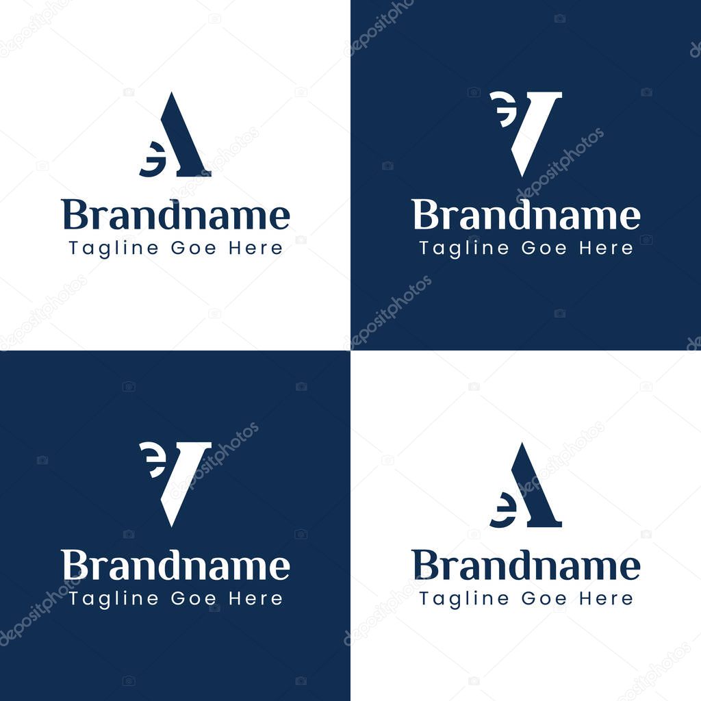 Letters AG VG AE VE Monogram Logo, suitable for any business with AG GA VG GV AE EA VE EV initials
