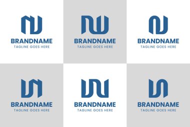 NU ve BM Monogram Logosu Seti, BM veya NU harfleriyle başlayan her iş için uygundur.