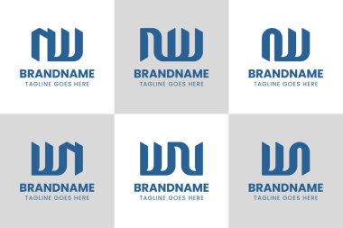 WN ve WN Monogram Logo Set harfleri, WN veya NW harfleriyle başlayan her iş için uygundur