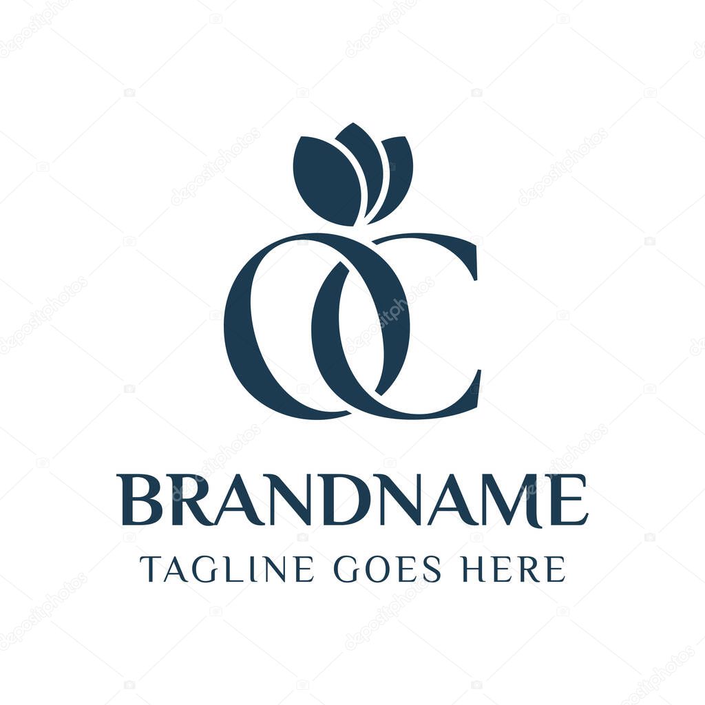 Letters OC Beauty Logo, symbolizing sophistication, style, and timeless beauty
