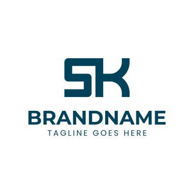 Harfler SK Monogram Logosu, herhangi bir marka için uygun K.S. veya SK baş harfleri