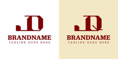 JO JQ Monogram Logosu, JO JQ QJ baş harfleriyle iş yapmak için ayarlandı