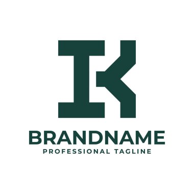 IK Monogram Logosu Harfleri, IK veya KI baş harfleri olan her iş için uygundur