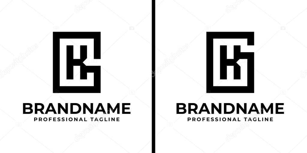 Letters GK Monogram Logo, suitable for any business with GK or KG initials