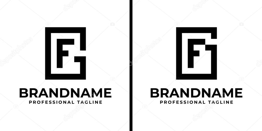 Letters GF Monogram Logo, suitable for any business with GF or FG initials