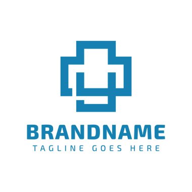Y harfi tıbbi haç logosu, sağlık, bakım ve tıbbi profesyonelliği sembolize ediyor