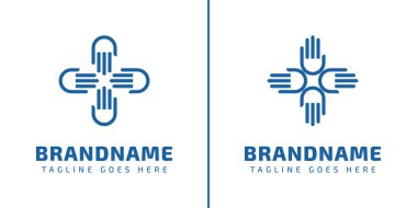 Tıbbi Haç El Modern Logosu, bakımı, desteği ve iyileşmeyi sembolize ediyor.