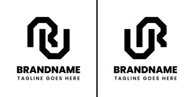 RU ve UR Geometrik Logo harfleri, RU veya UR harfleriyle başlayan her marka için uygundur.