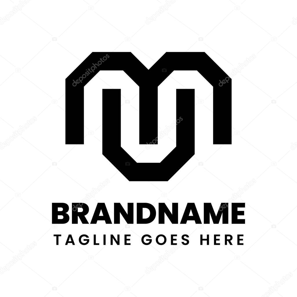 Letters MU Geometric Monogram Logo, suitable for any brand with MU or UM initials