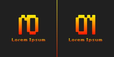 HAYIR ve Pikseldeki Monogram Logosu HAYIR veya Baş harfleri olan her iş için uygundur