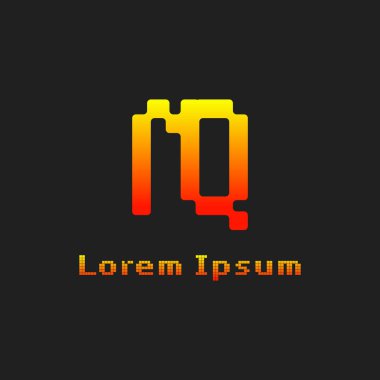 NQ Piksel Harfleri Monogram Logosu, NQ veya QN harfleriyle başlayan her iş için uygundur.