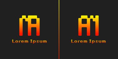 NA ve AN Piksel Monogram Logosu harfleri, NA ya da AN harfleriyle başlayan her iş için uygundur