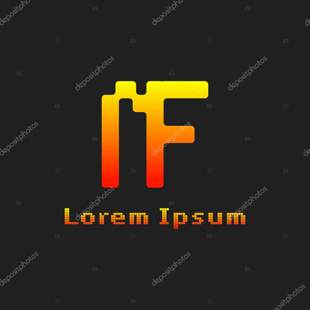 Letters NF Pixel Monogram Logo, suitable for any business with NF or FN initials