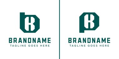 BK ve PK Monogram Logo Set harfleri, BK KB PK baş harfleri olan her iş için uygundur