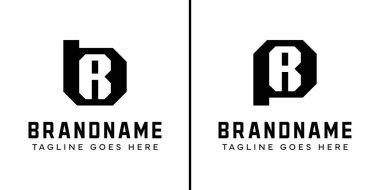 Harfler BR ve PR Monogram Logo Set, BR RB PR RP baş harfli her iş için uygundur