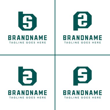 BS BZ PS PZ Monogram Logo Set harfleri, SB ZB GS ZP baş harfli her iş için uygundur