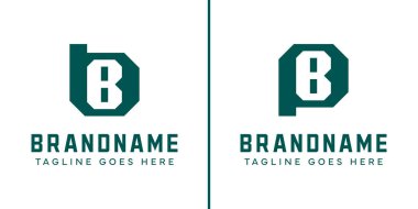 Harfler BB ve PB Monogram Logo Set, BB PB veya BP baş harfleri ile her iş için uygundur