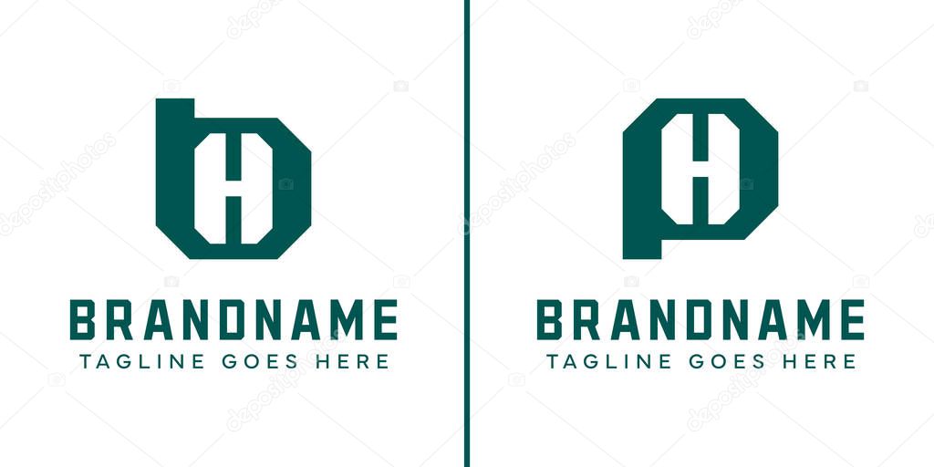 Letters BH and PH Monogram Logo Set, suitable for any business with BH HB PH HP initials