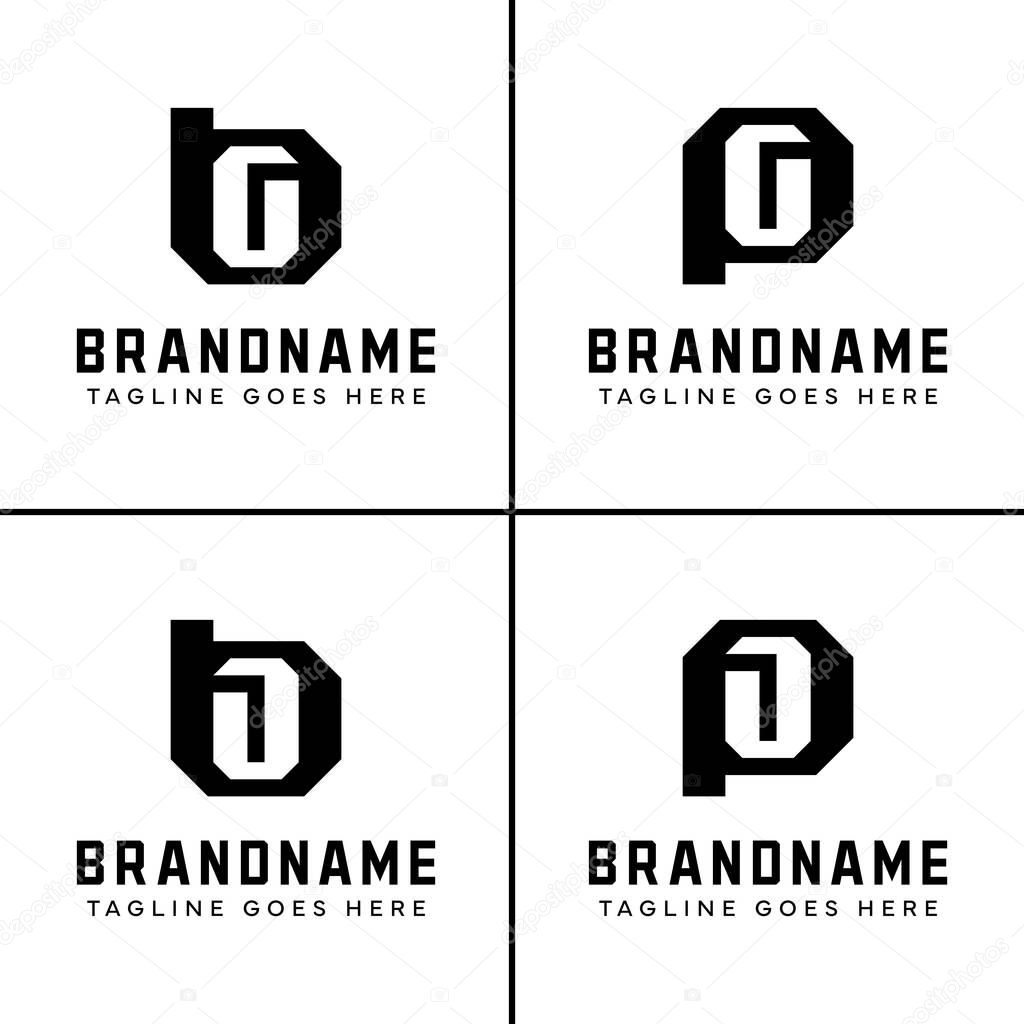 Letters BG BJ PG PJ Monogram Logo Set, suitable for any business with GB JB GP JP initials