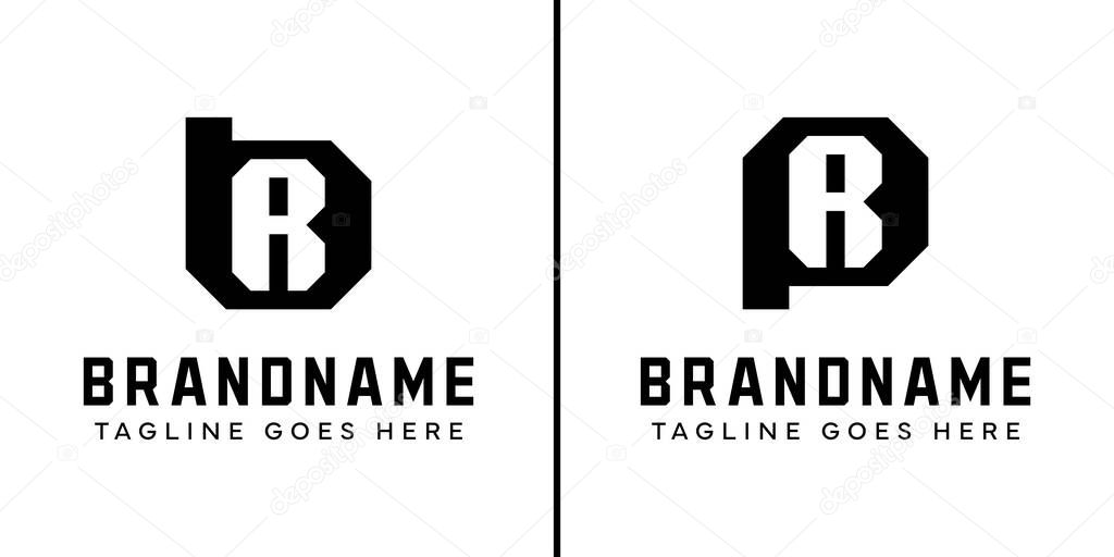 Letters BR and PR Monogram Logo Set, suitable for any business with BR RB PR RP initials