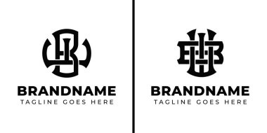 BW ve WB Monogram Logosu harfleri, WB veya BW harfleri ile iş için uygundur