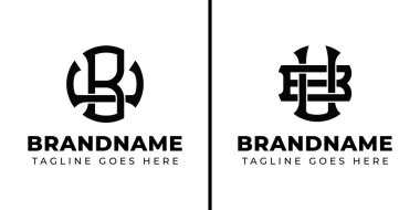 BU ve UB Monogram Logosu harfleri, UB veya BU harfleri ile iş yapmak için uygun.