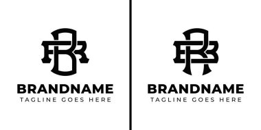 RB ve RB harfleri monogram logosu, RB veya BR harfleri ile iş için uygun.
