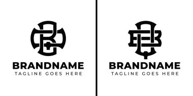 Harfler BQ ve QB Monogram Logosu, QB veya BQ harfleriyle iş için uygun.
