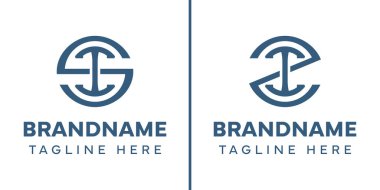SI ve ZI Monogram Logosu harfleri, SI IS ZI IZ baş harfleri olan her iş için uygundur