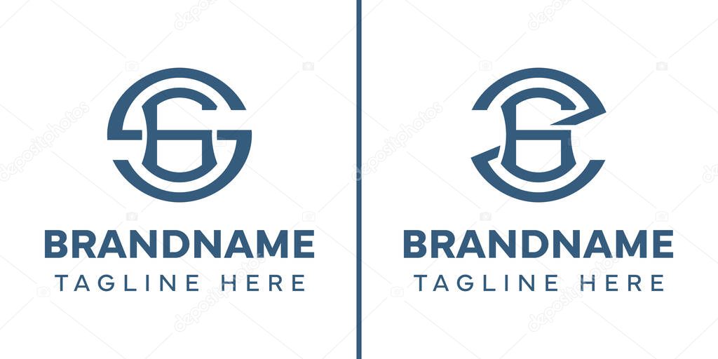 Letters SG and ZG Monogram Logo, suitable for any business with SG GS ZG GZ initials
