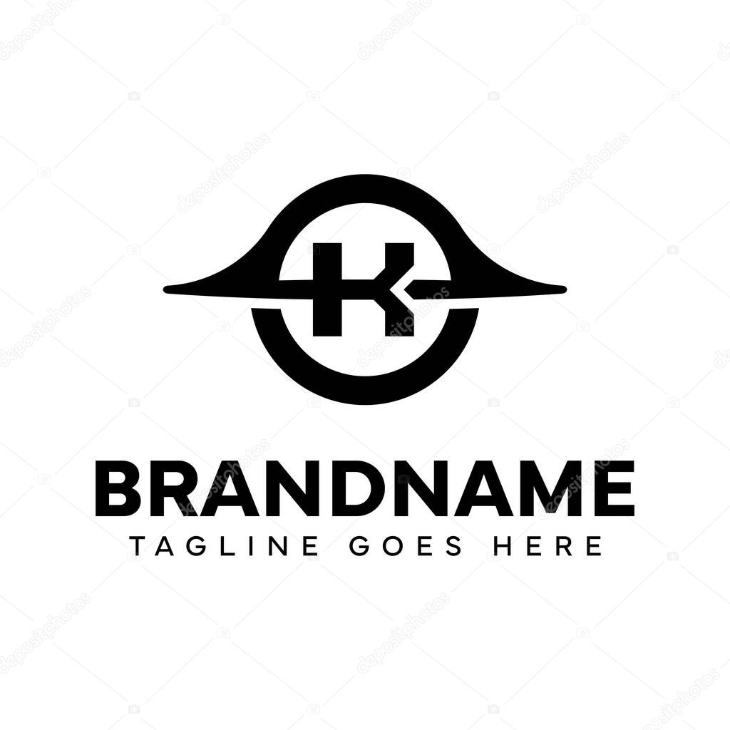 Letter K Black Hole Logo, symbolizing mystery, depth, and powerful energy